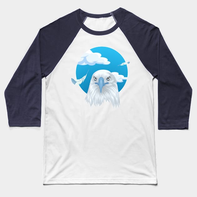 Blue Eagle Circle Baseball T-Shirt by Jkriz.Dzign